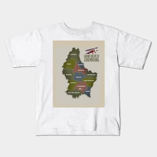 Grand Duchy of Luxembourg map, Kids T-Shirt